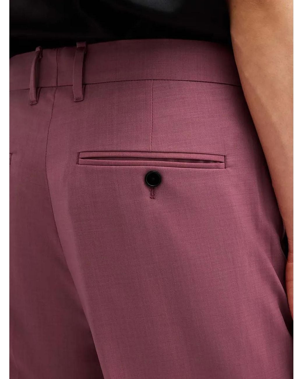 AllSaints Pink Flat-Front Trousers for men