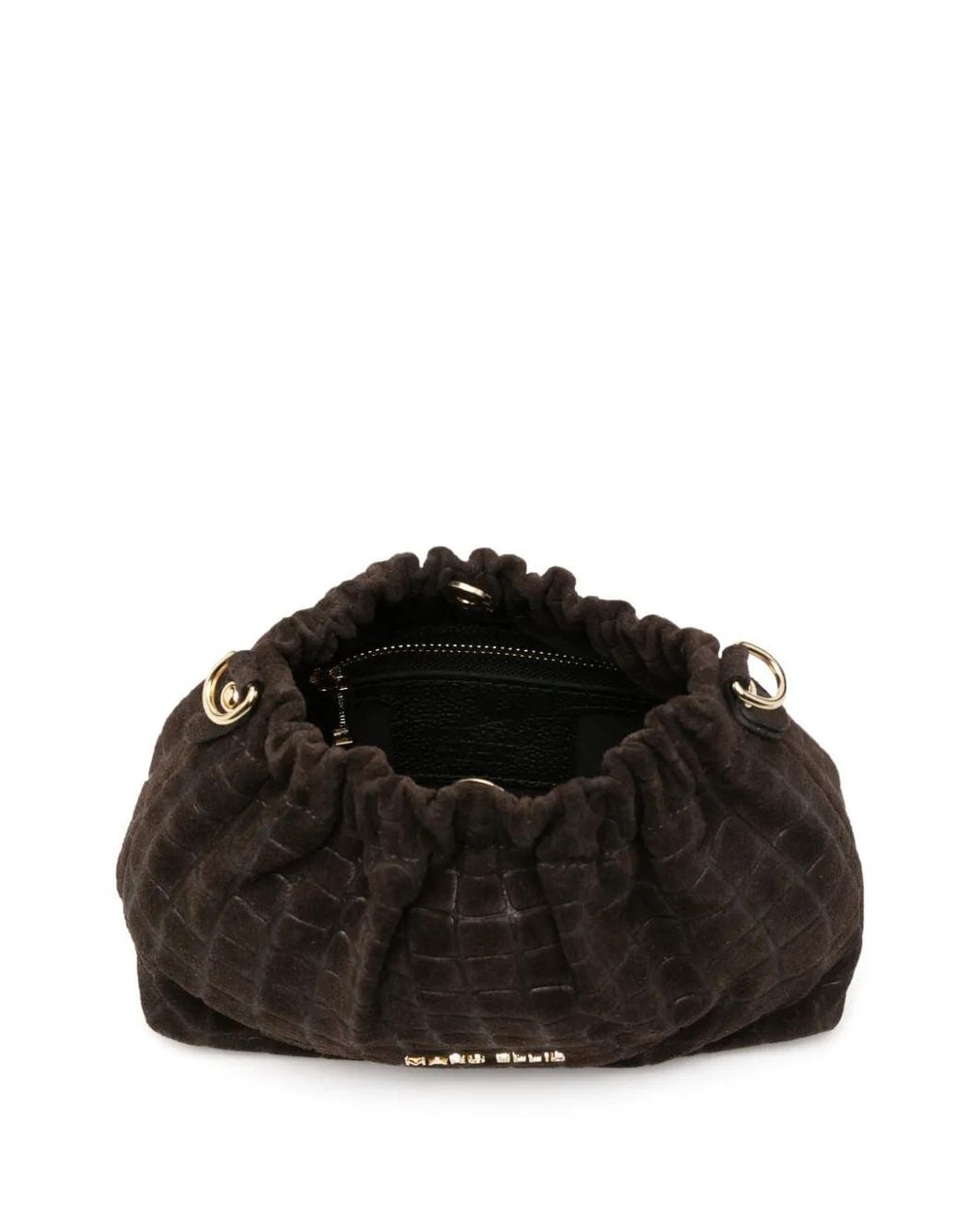 Marc Ellis Black Zoe Crocodile-Effect Clutch Bag