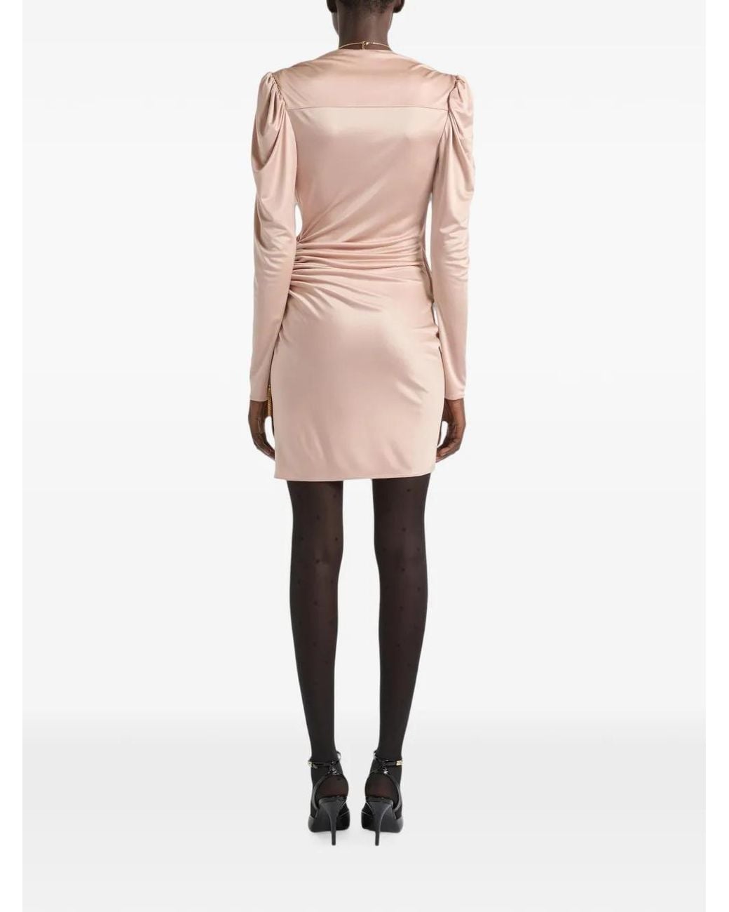Balmain Natural Draped Flowing Jersey Dress