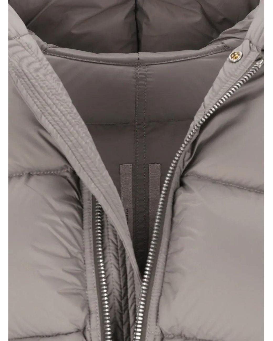 Rick Owens Gray Cinched Hooded Jacket
