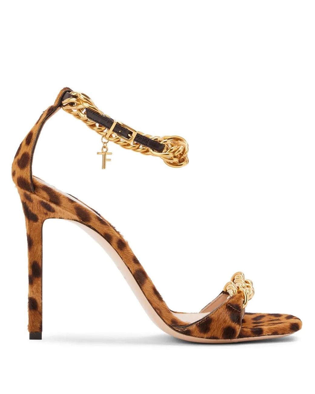 Tom Ford Metallic Zenith 105Mm Calf-Hair Sandals