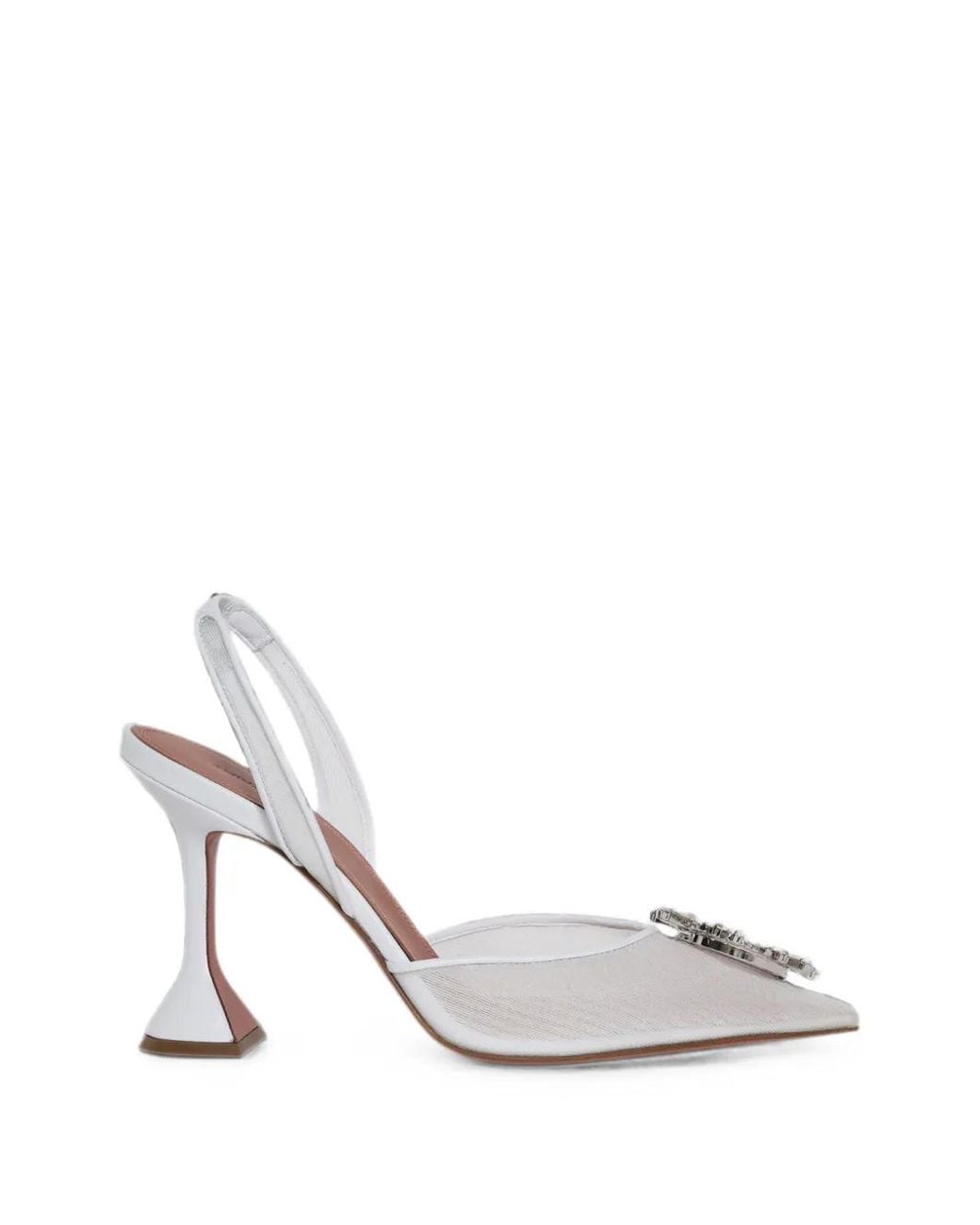 AMINA MUADDI White Begum Crystal-Embellished Pumps