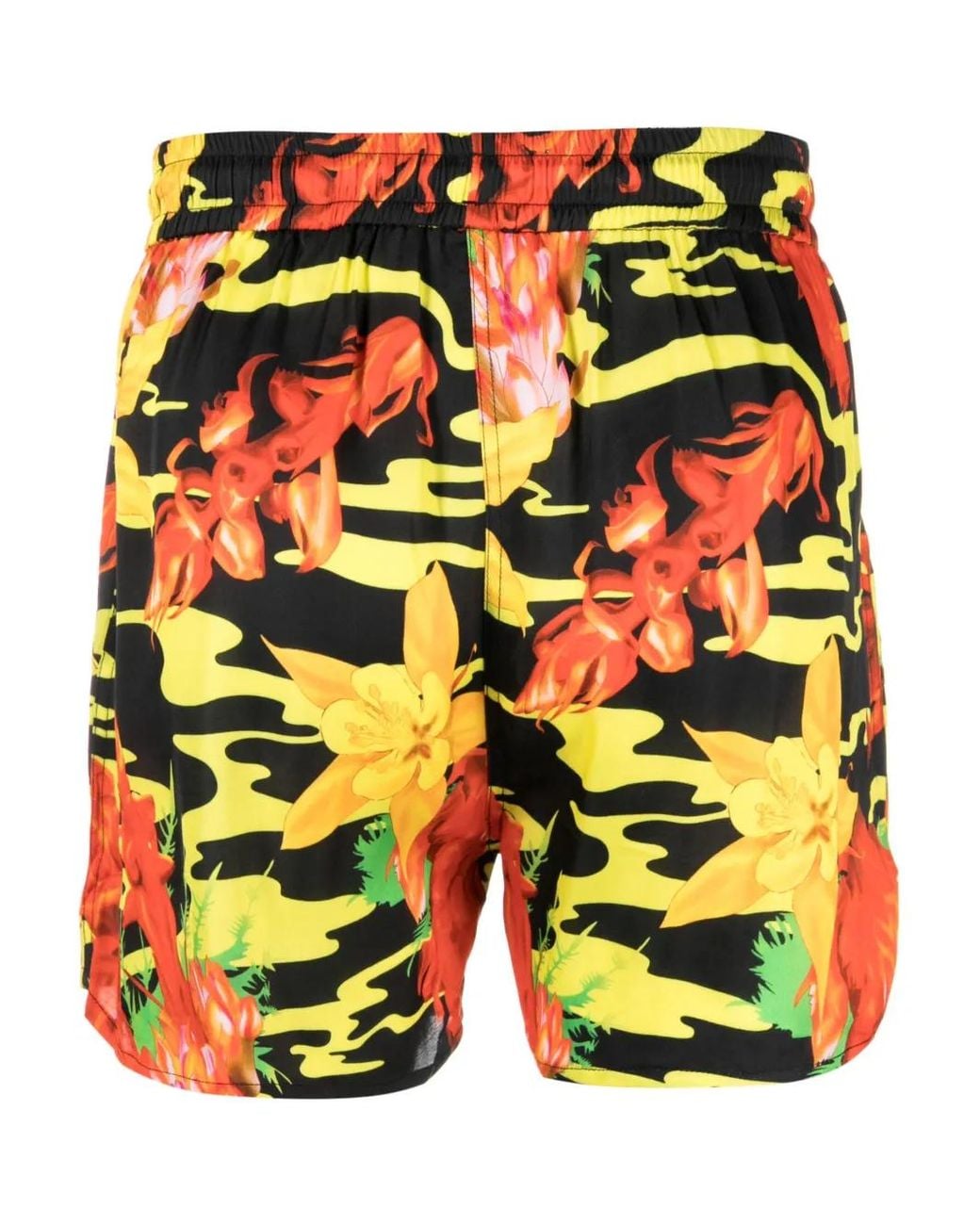 Phipps Orange Floral-Print Deck Shorts for men