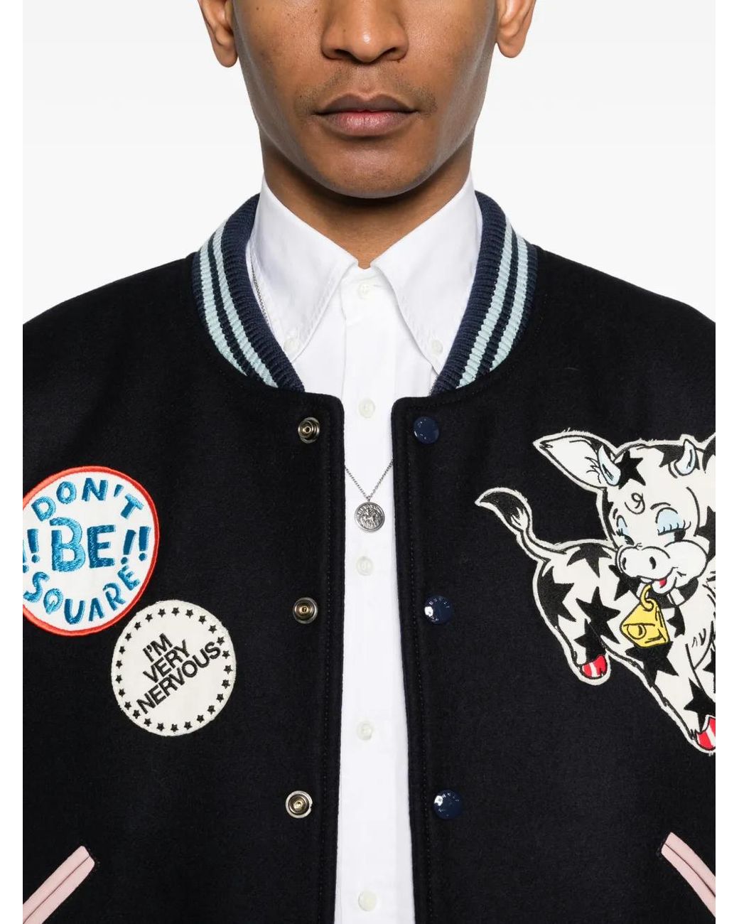 KENZO Black Badges-Embroidered Bomber Jacket for men