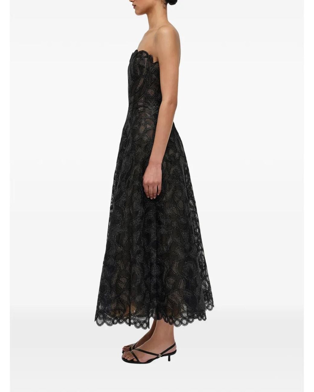 Jonathan Simkhai Black Elvina Bustier Midi Dress