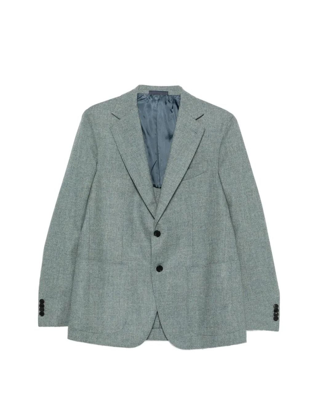 Caruso Blue Aida Single-Breasted Blazer for men