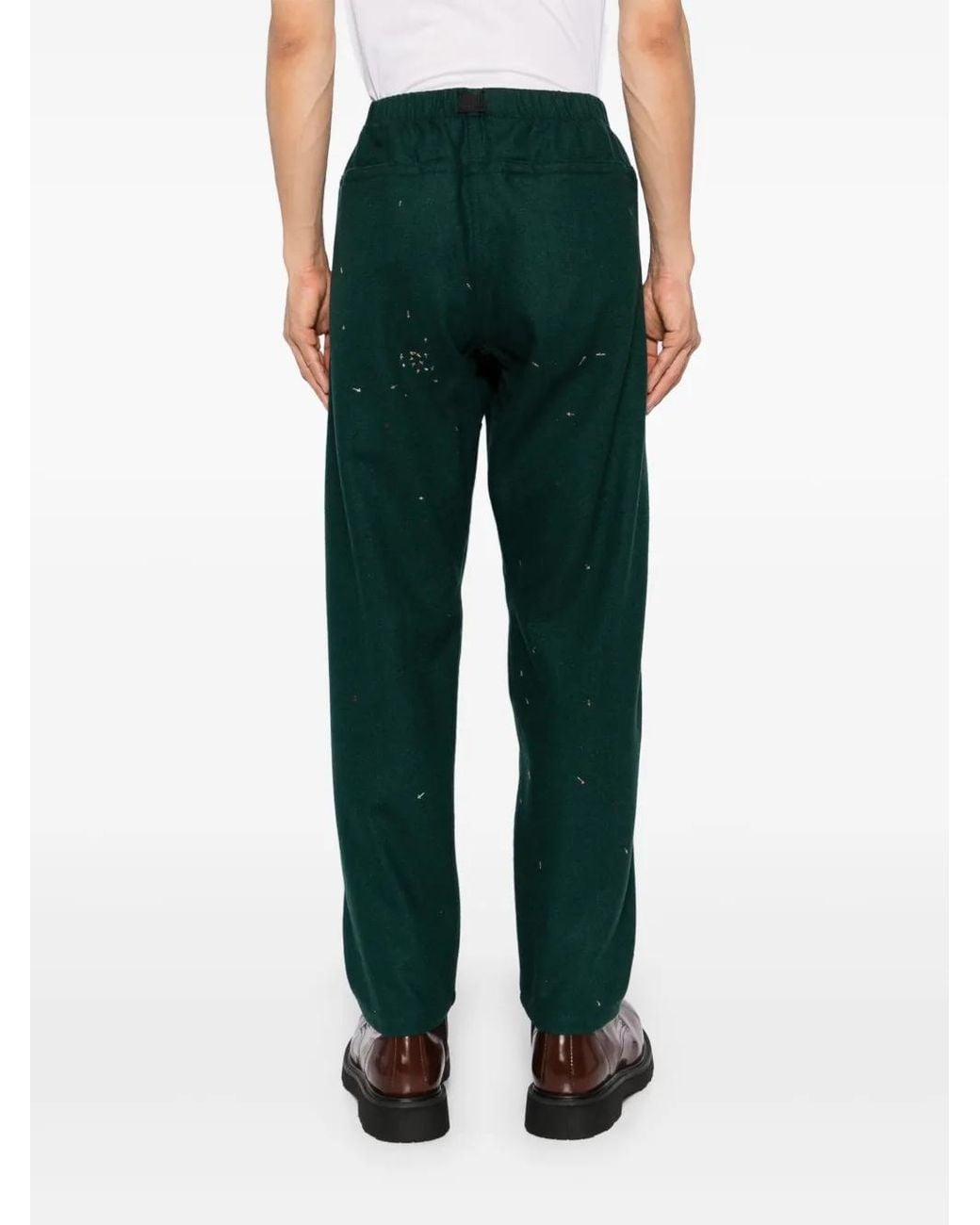Undercover Green Embroidered Pants for men