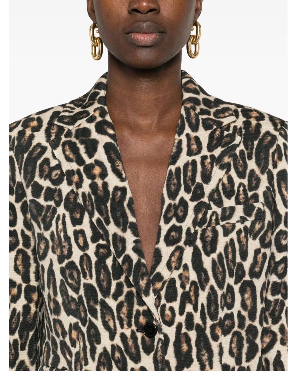 Theory Black Leopard-Pattern Blazer