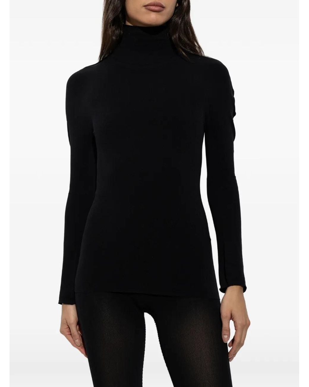 Pleats Please Issey Miyake Black A-Poc Skin Turtleneck Sweater
