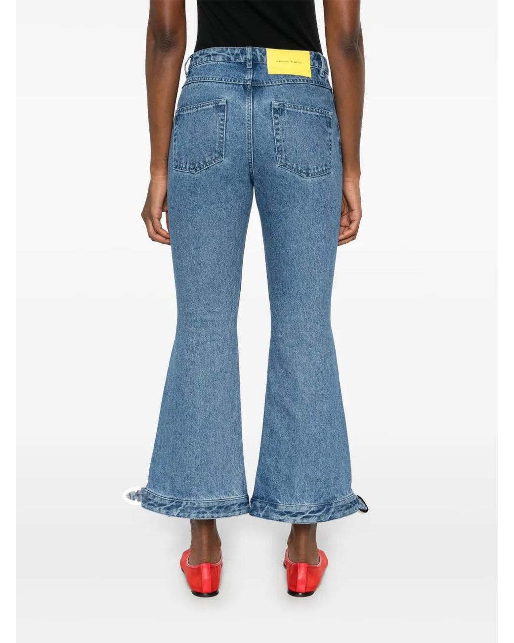 Marques'Almeida Blue Buckled-Detail Jeans
