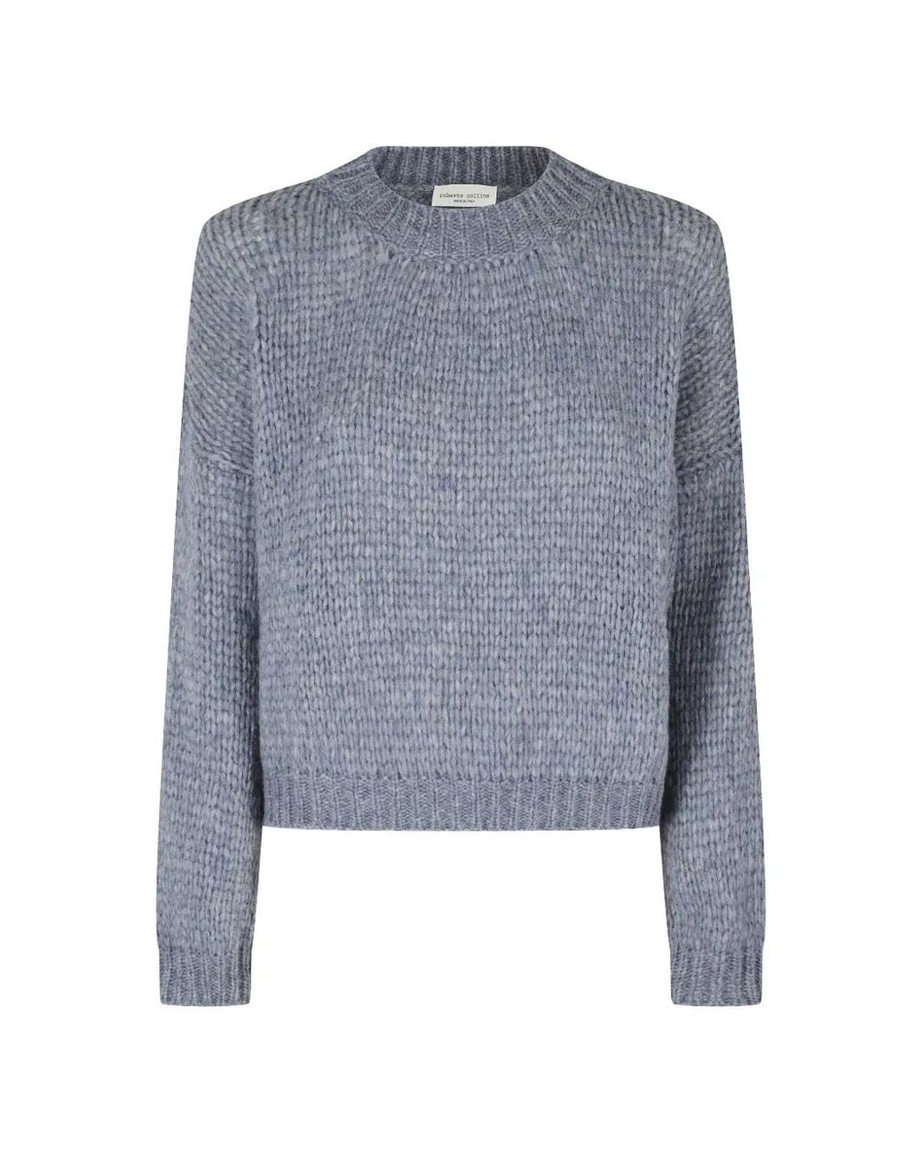Roberto Collina Blue Chunky-Knit Crew-Neck Sweater
