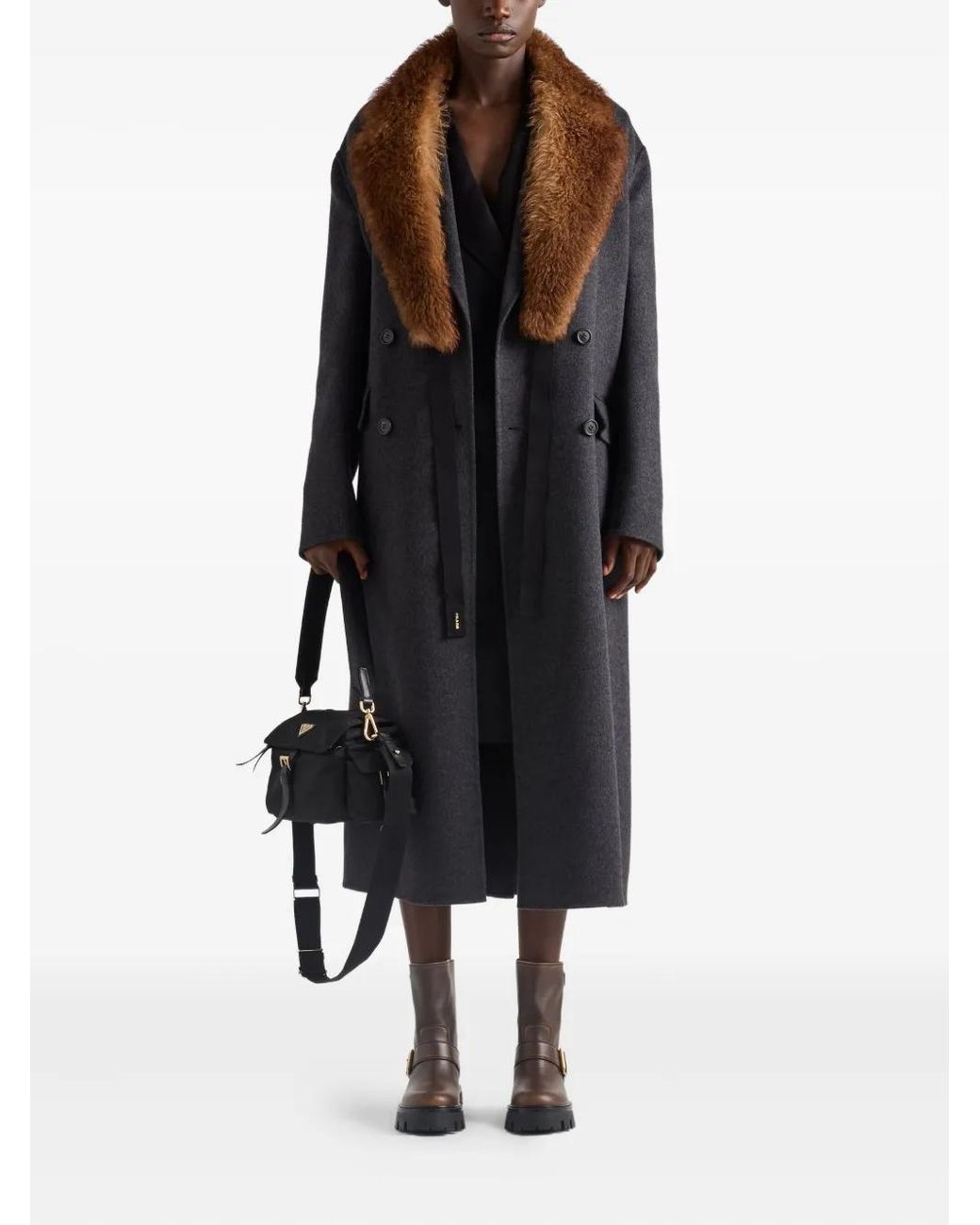 Prada Blue Double-Breasted Coat