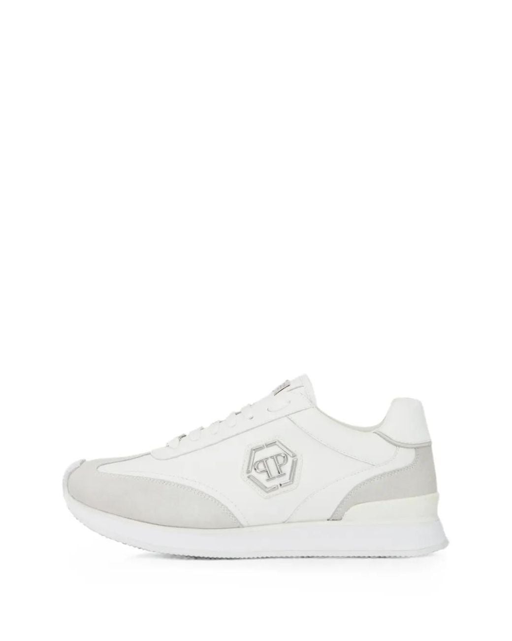 Philipp Plein Runner Hexagon Patch Sneakers in het White