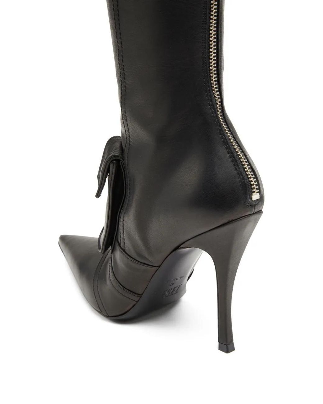 DIESEL Black D-Venus Pocket Leather Knee-High Boots