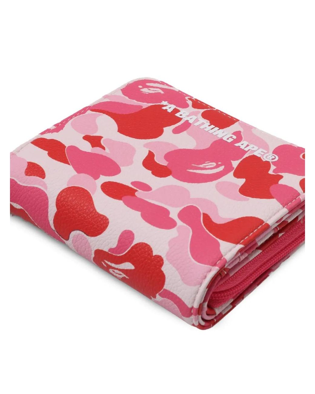 A Bathing Ape Red Mini Abc Camo Wallet for men