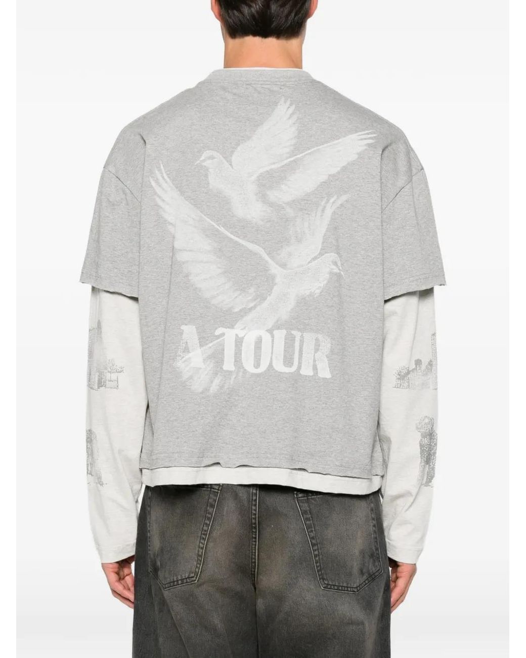 ERCOLE STUDIO White Graphic-Print Layered T-Shirt for men