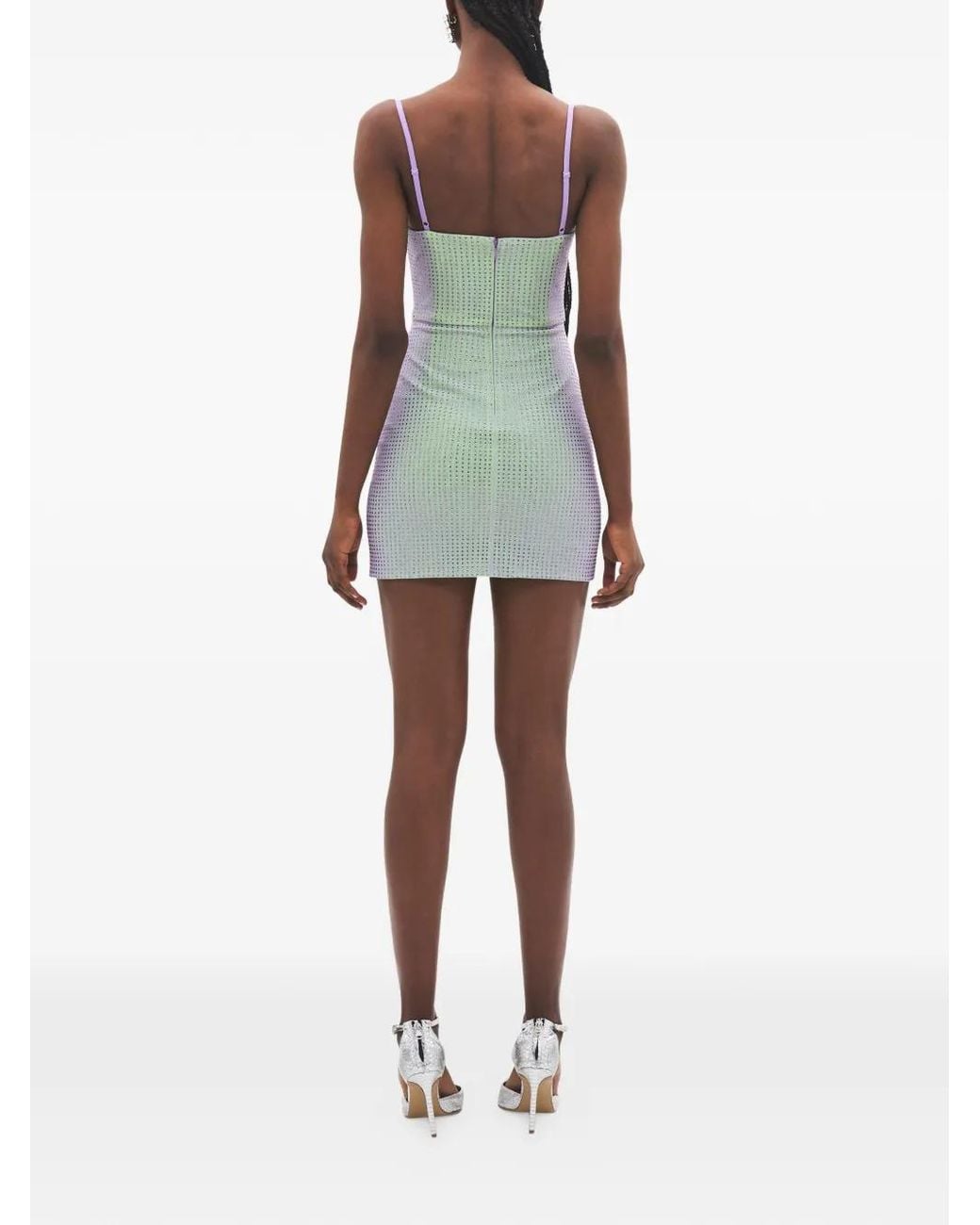 Area Blue Crystal-Embellished Mini Dress