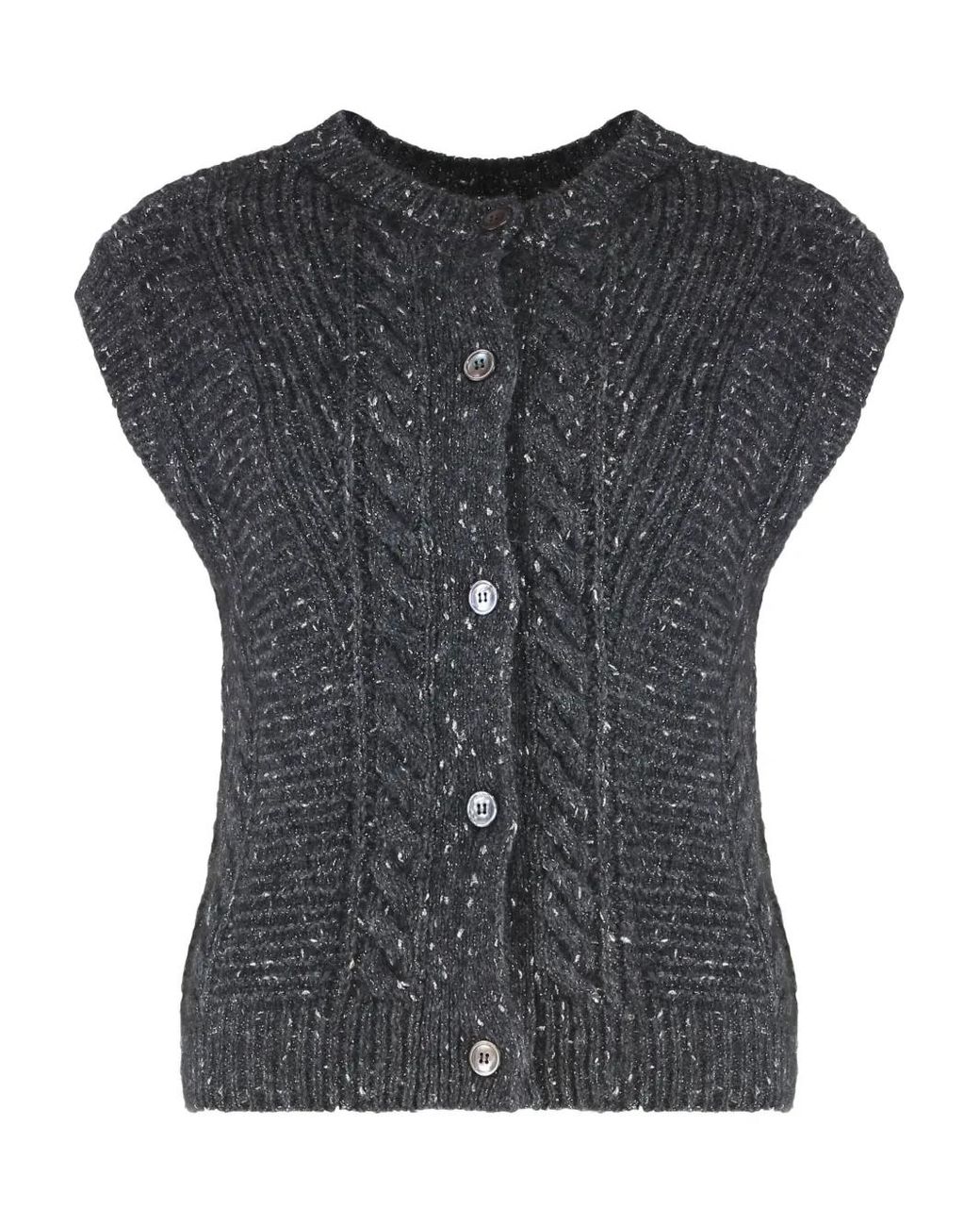 Max Mara Black Taffy Buttoned Vest