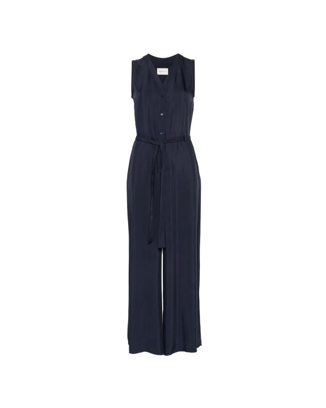 Gant Blue Belted Sleeveless Jumpsuit