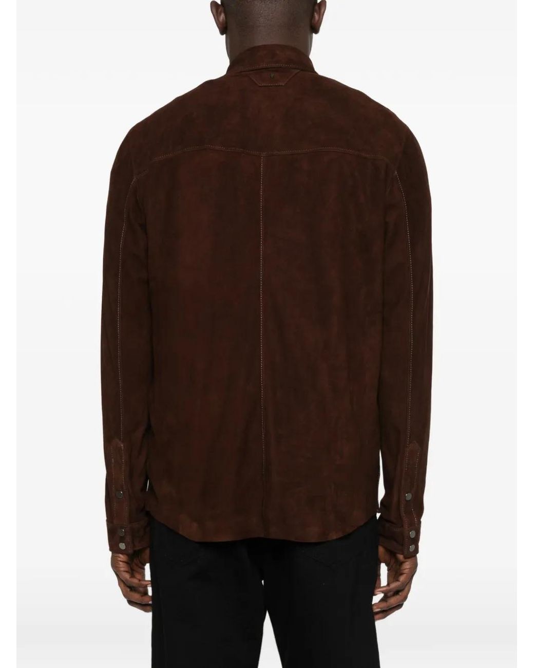 Salvatore Santoro Brown Patch-Pocket Shirt for men