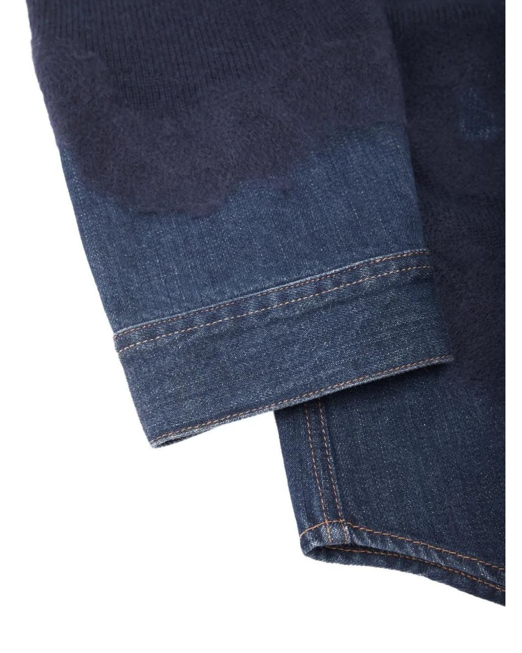 JNBY Blue Patchwork V-Neck Sweater