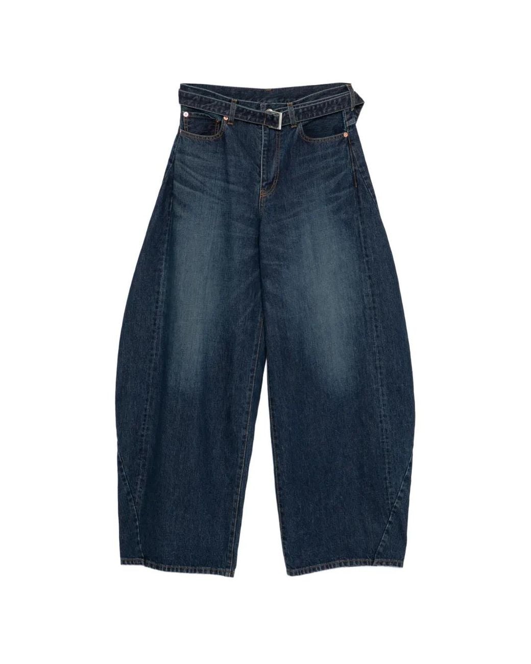 Sacai Blue Wide-Leg Denim Jeans