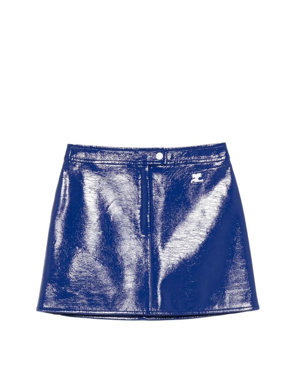 Courreges Blue Reedition Vinyl Mini Skirt