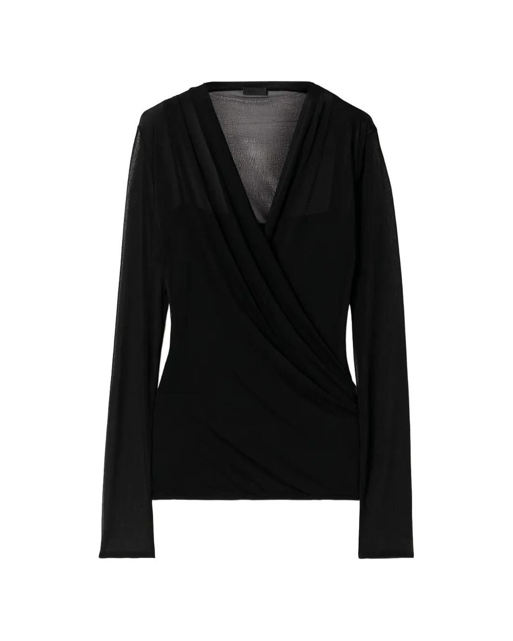 Givenchy Black Draped V-Neck Top