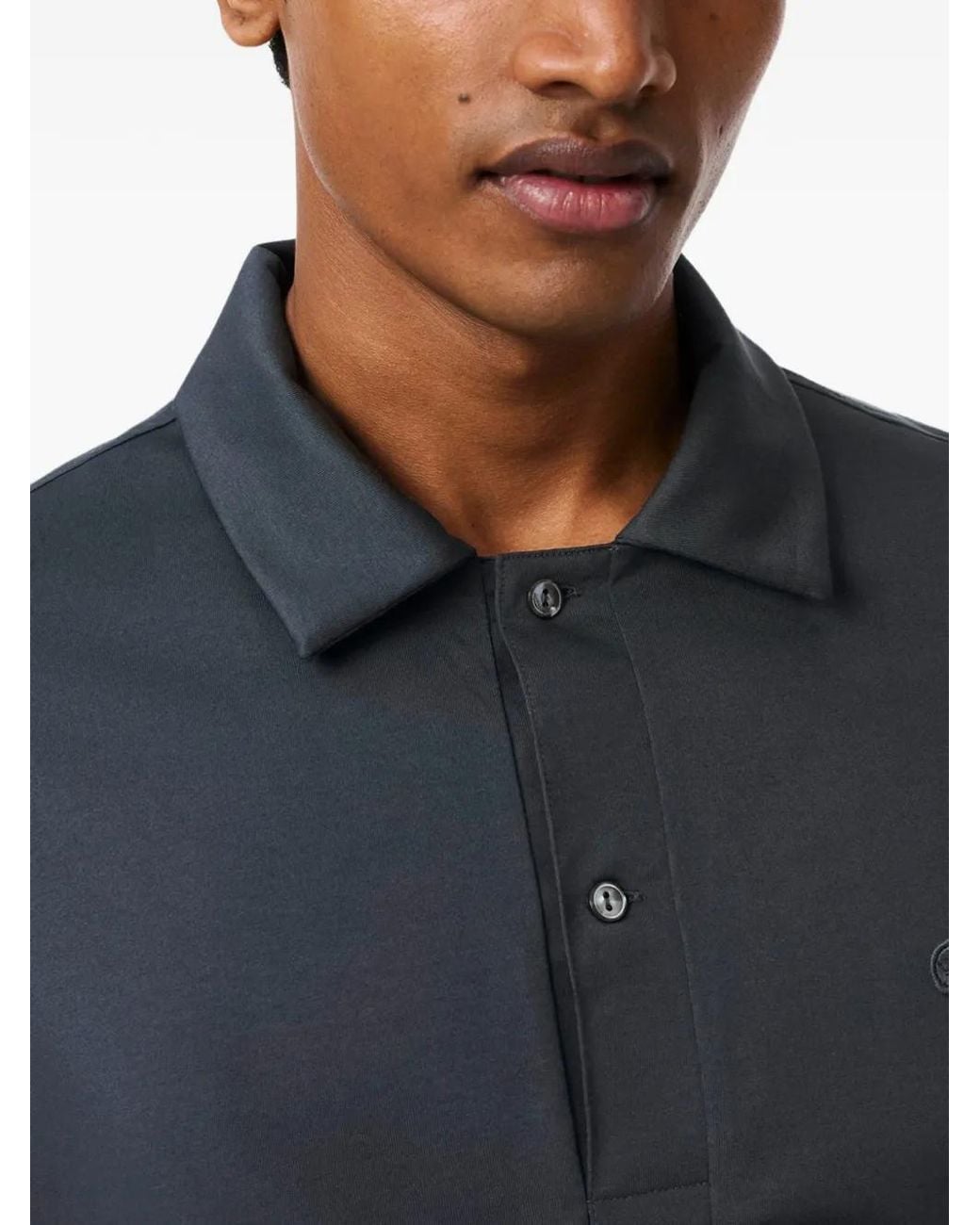 Lacoste Blue Paris Classic Fit Open Neck Embroidered Polo for men