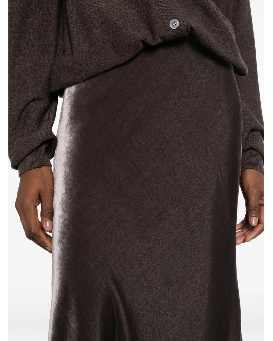 Styland Brown A-Line Maxi Skirt