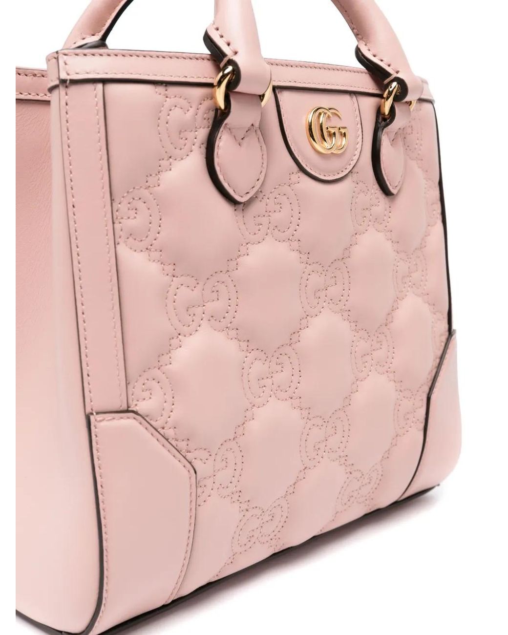 Gucci Pink Small Gg Matelassé Top-Handle Bag