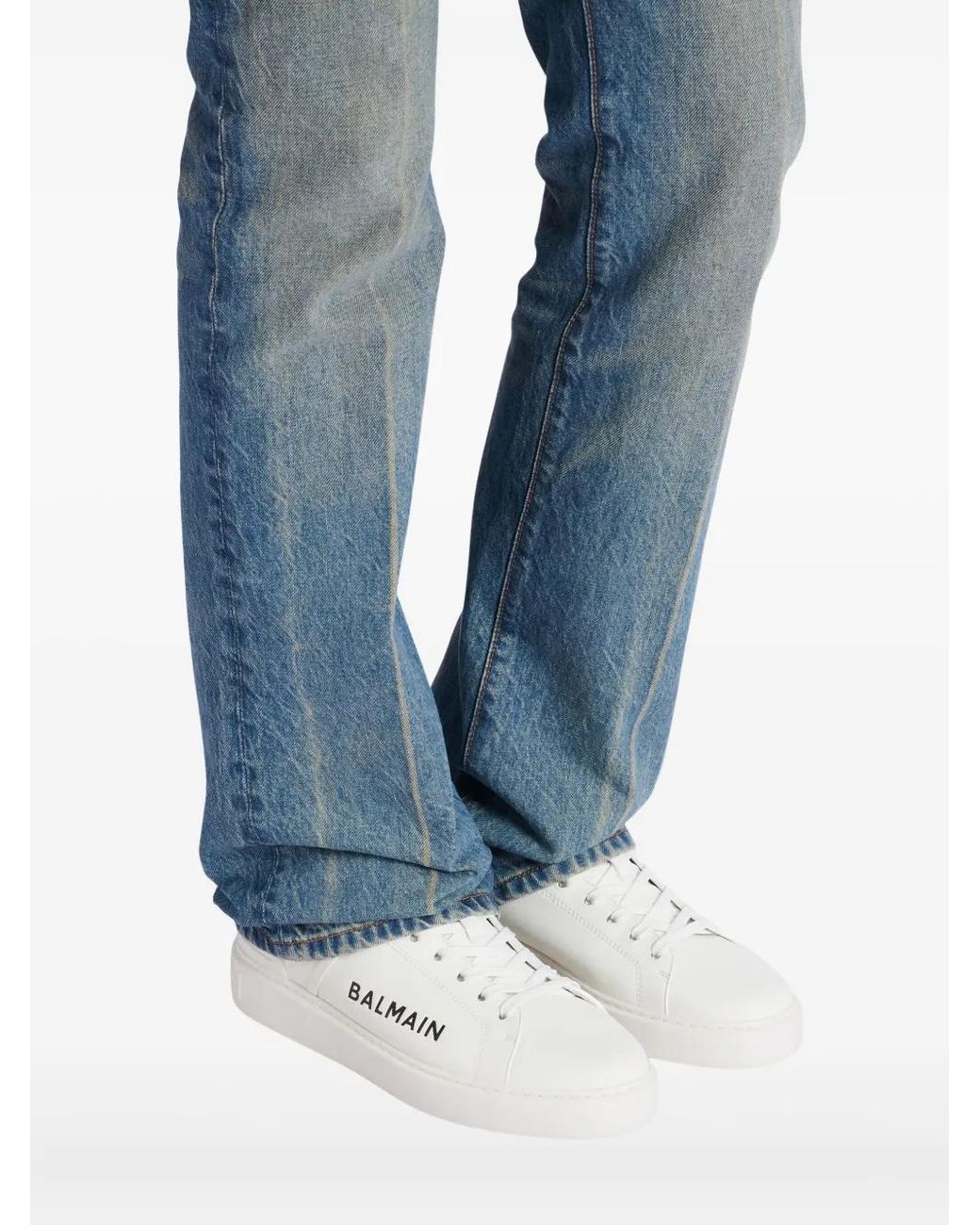 Balmain White B-Court Trainers for men