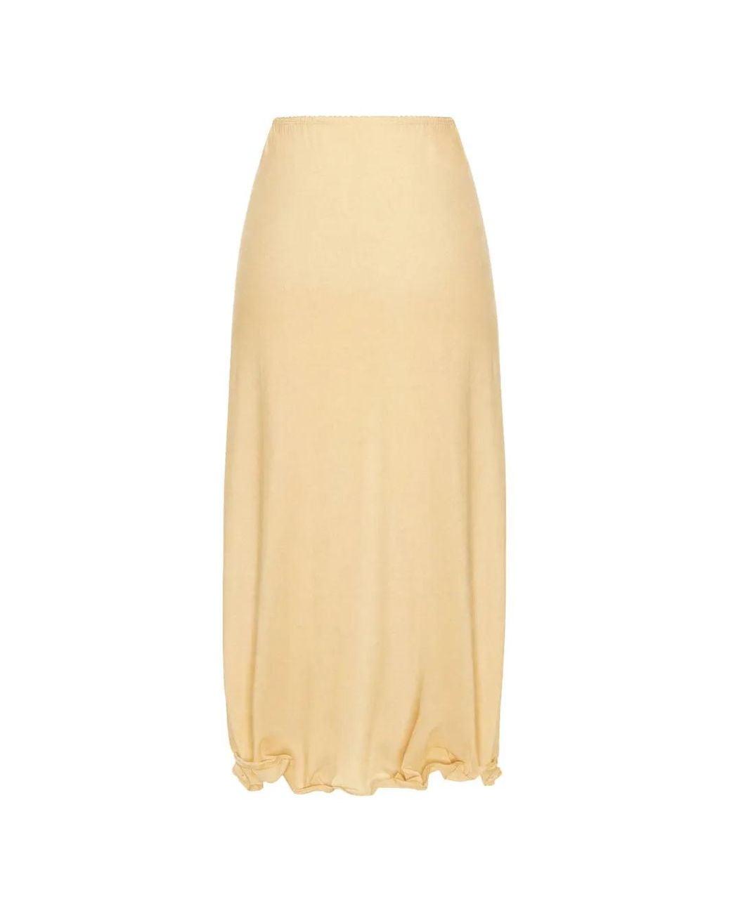 SEEN USERS White Twombly Bloom Ruffled Midi Skirt