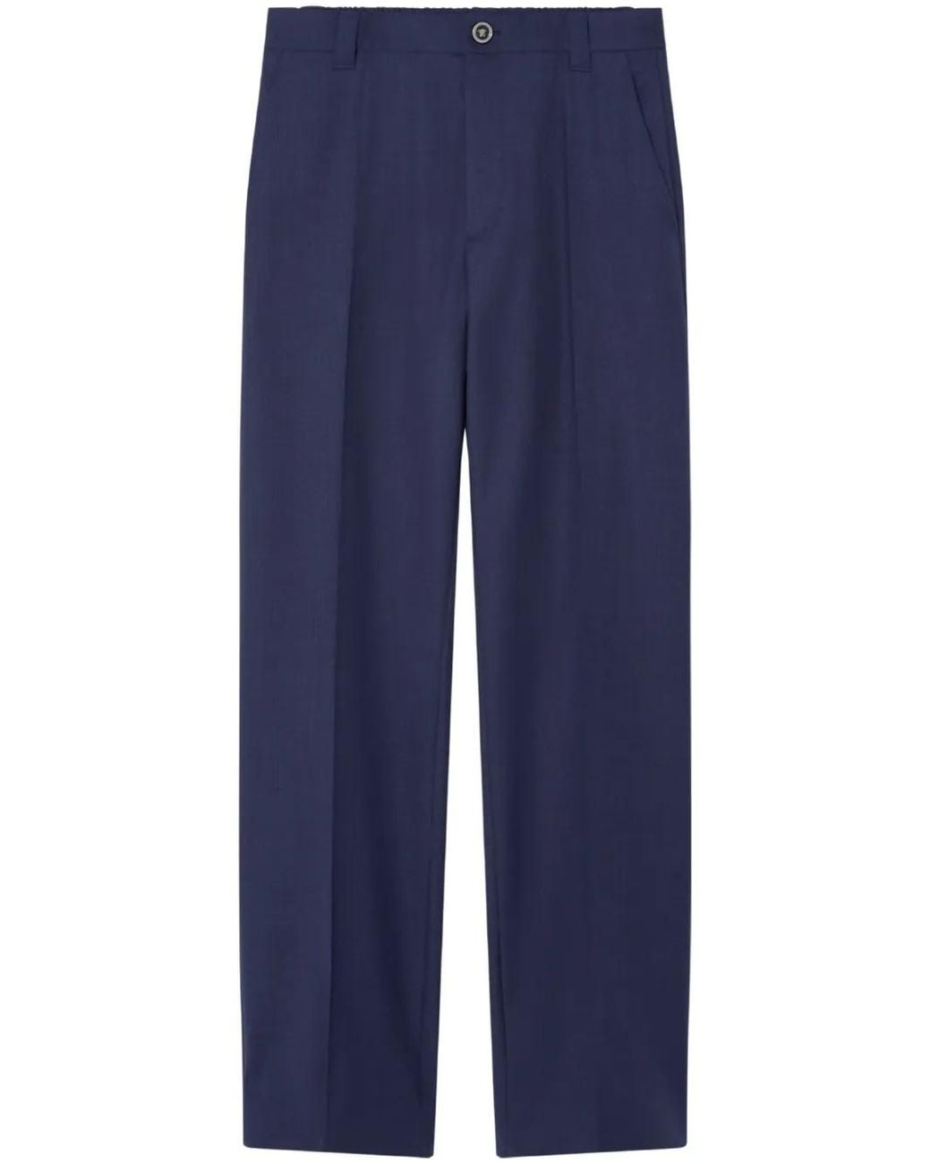 Versace Blue Pantalon En Laine for men