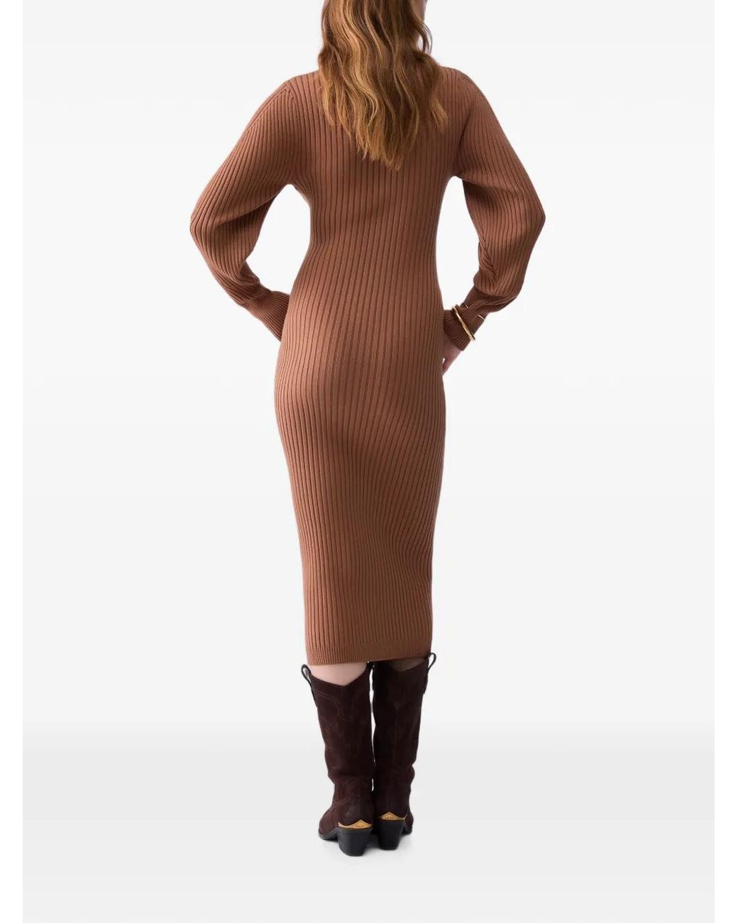 Liu Jo Natural Balloon Knit Midi Dress