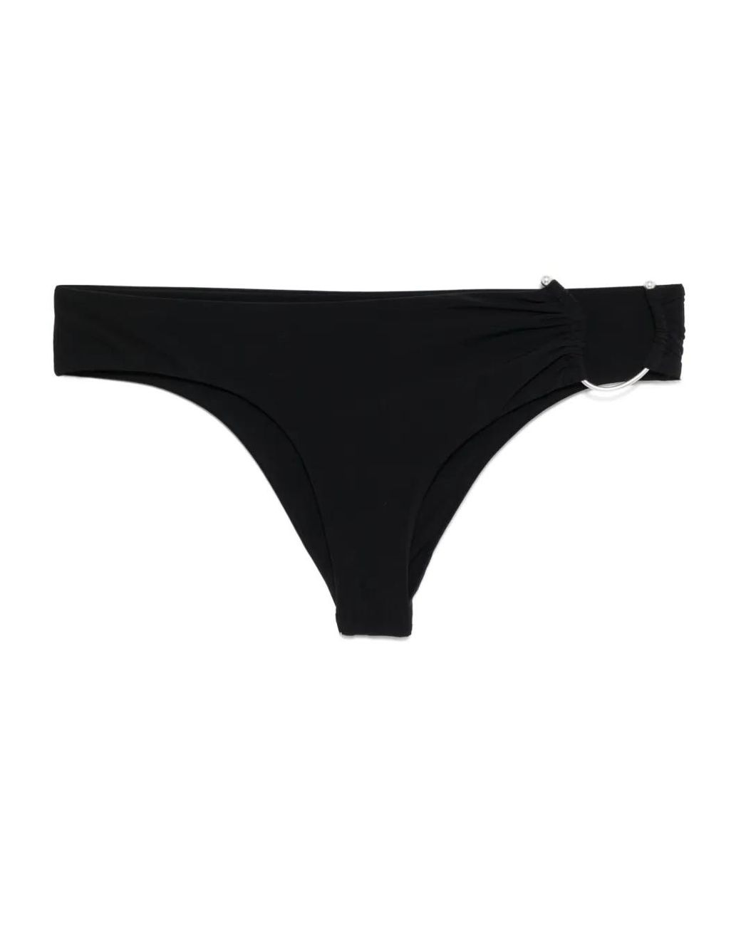 Christopher Esber Black Ruched Side-Crescent Bikini Bottoms