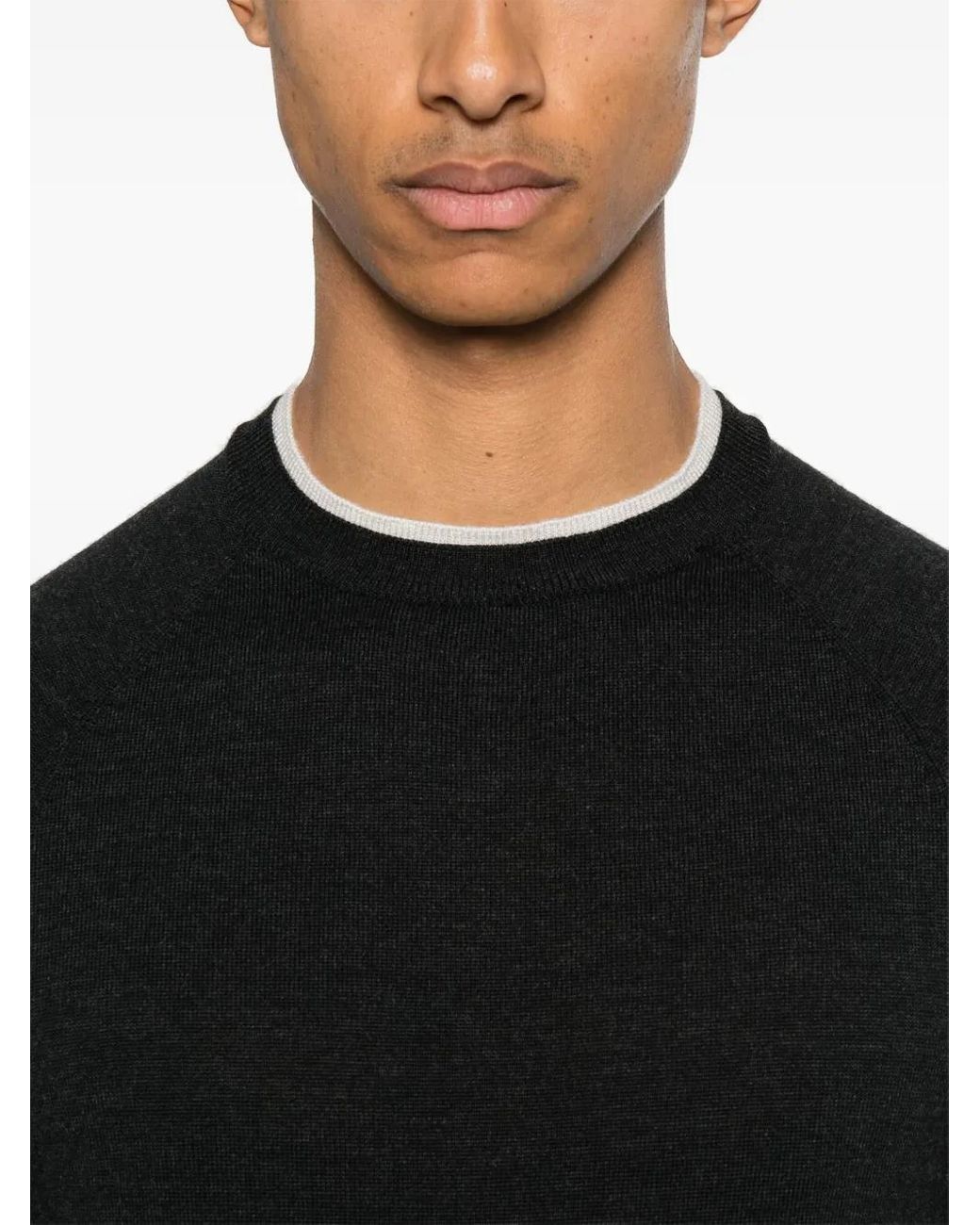 Pull À Bords Contrastants Eleventy pour homme en coloris Black