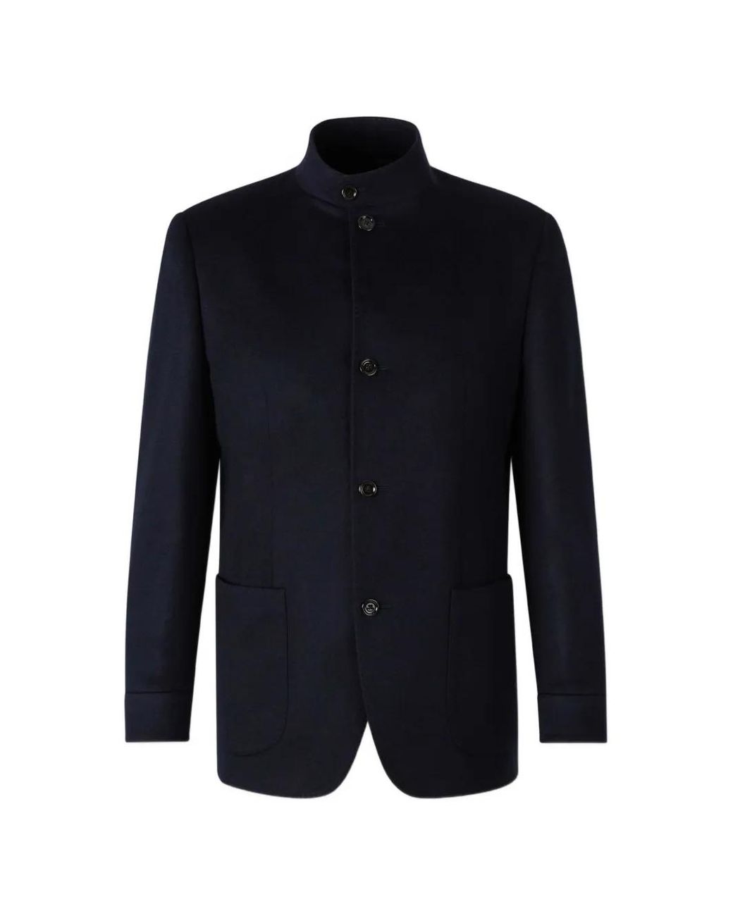 Lardini Blue Veste En Cachemire À Col Mao for men