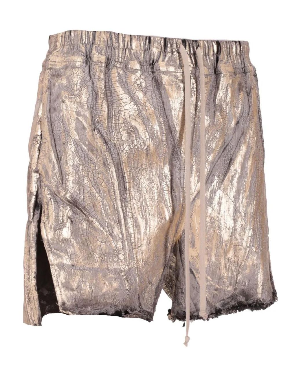 Rick Owens Metallic Drawstring Shorts for men