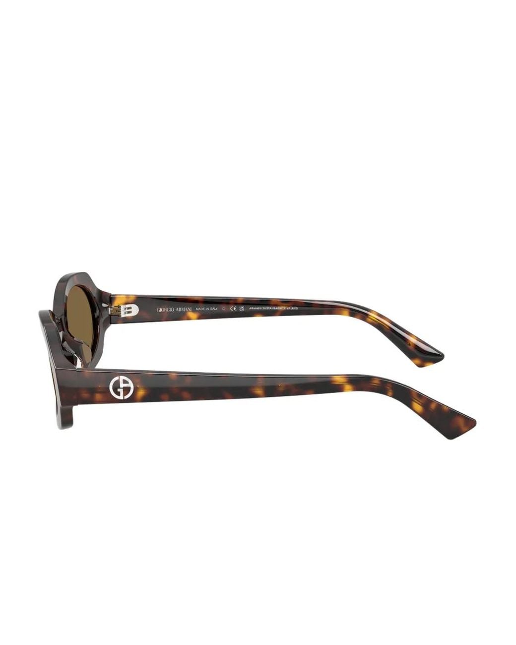 Giorgio Armani Brown Tortoiseshell Oval-Frame Sunglasses