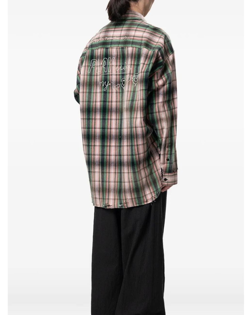 Maison Mihara Yasuhiro Gray Check Shirt for men
