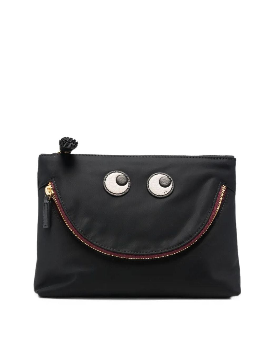Anya Hindmarch Black Eyes Zip-Around Clutch Bag
