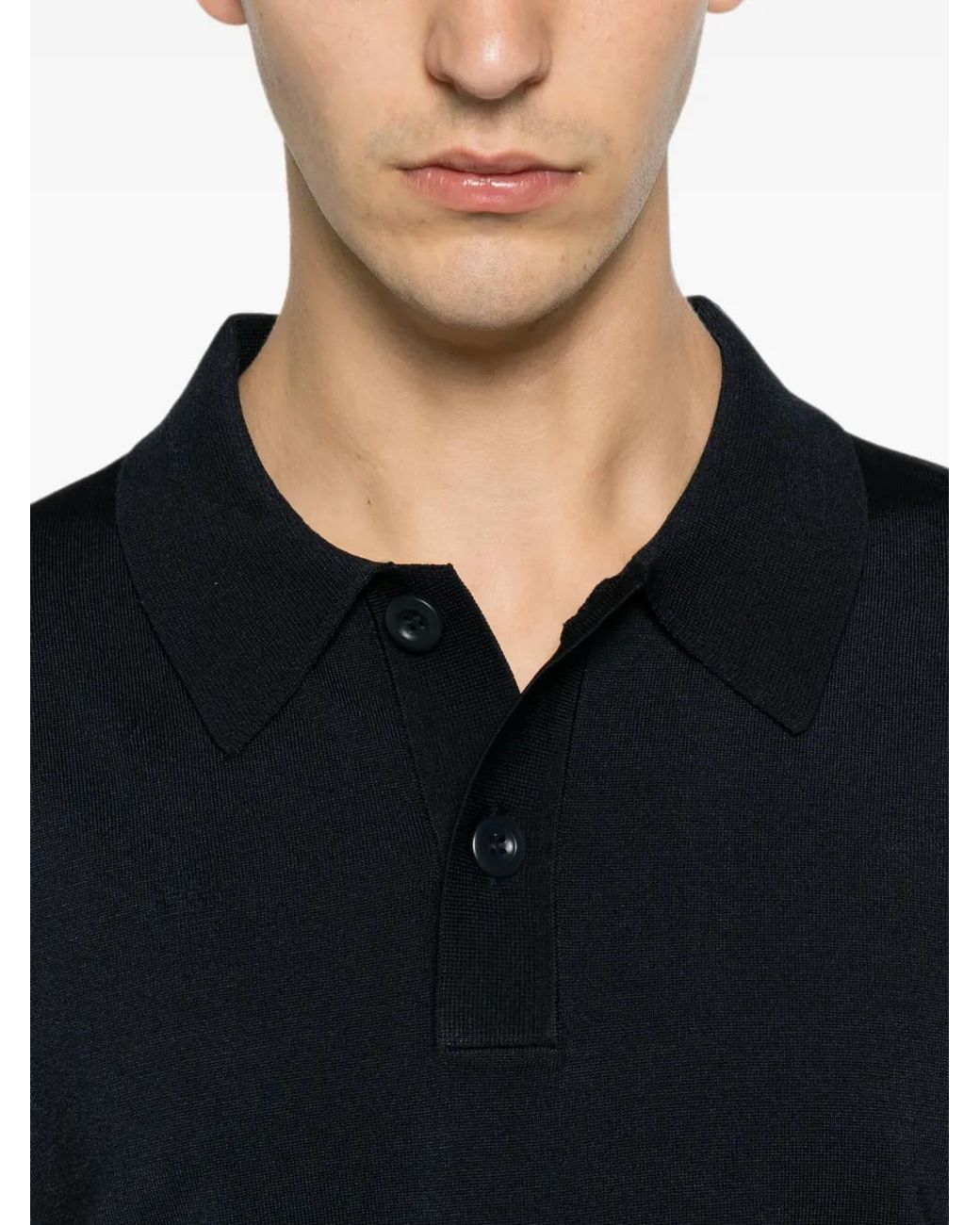 Sandro Blue Long-Sleeve Polo Shirt for men
