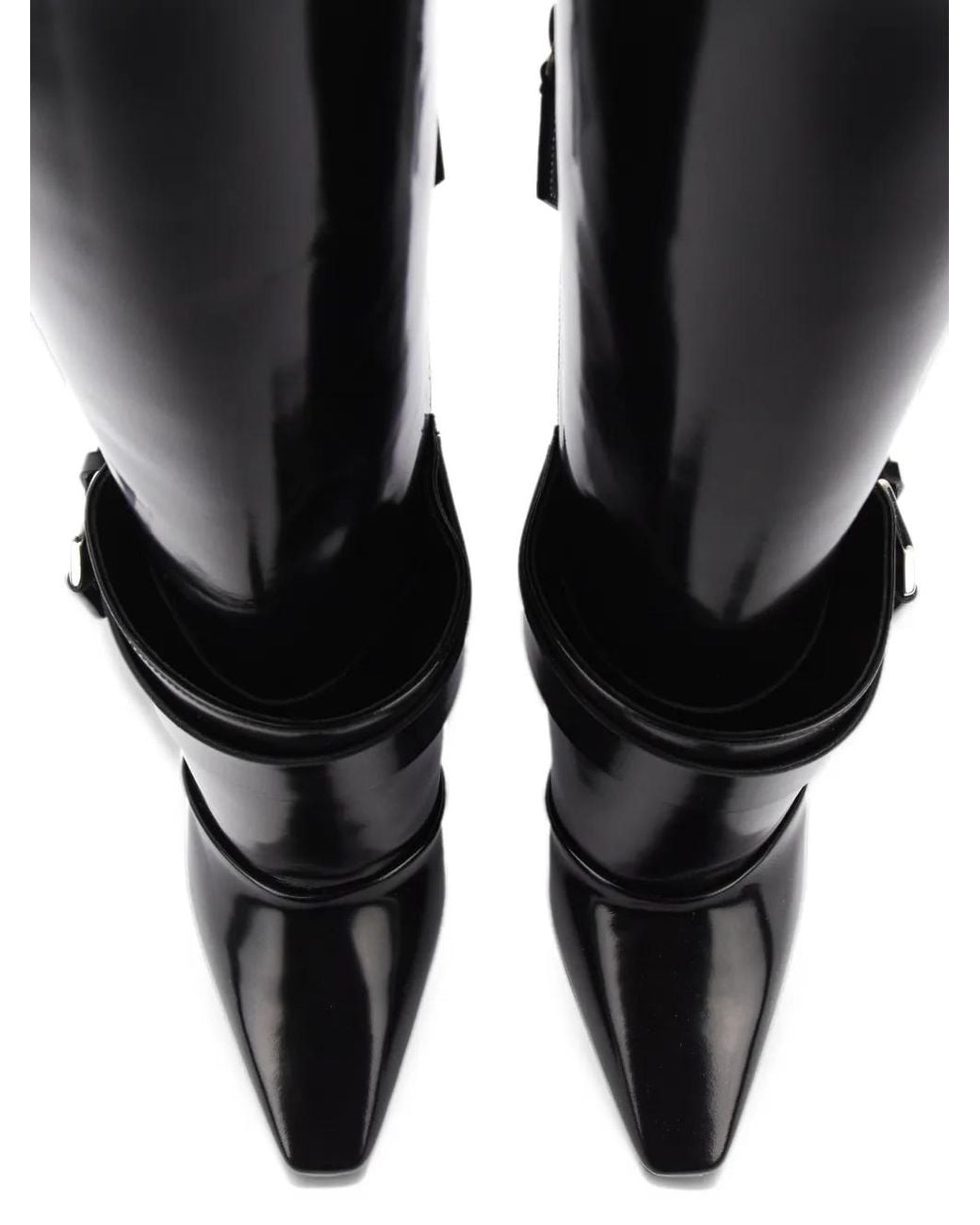 Lanvin Black Buckle-Detail Knee-High Boots