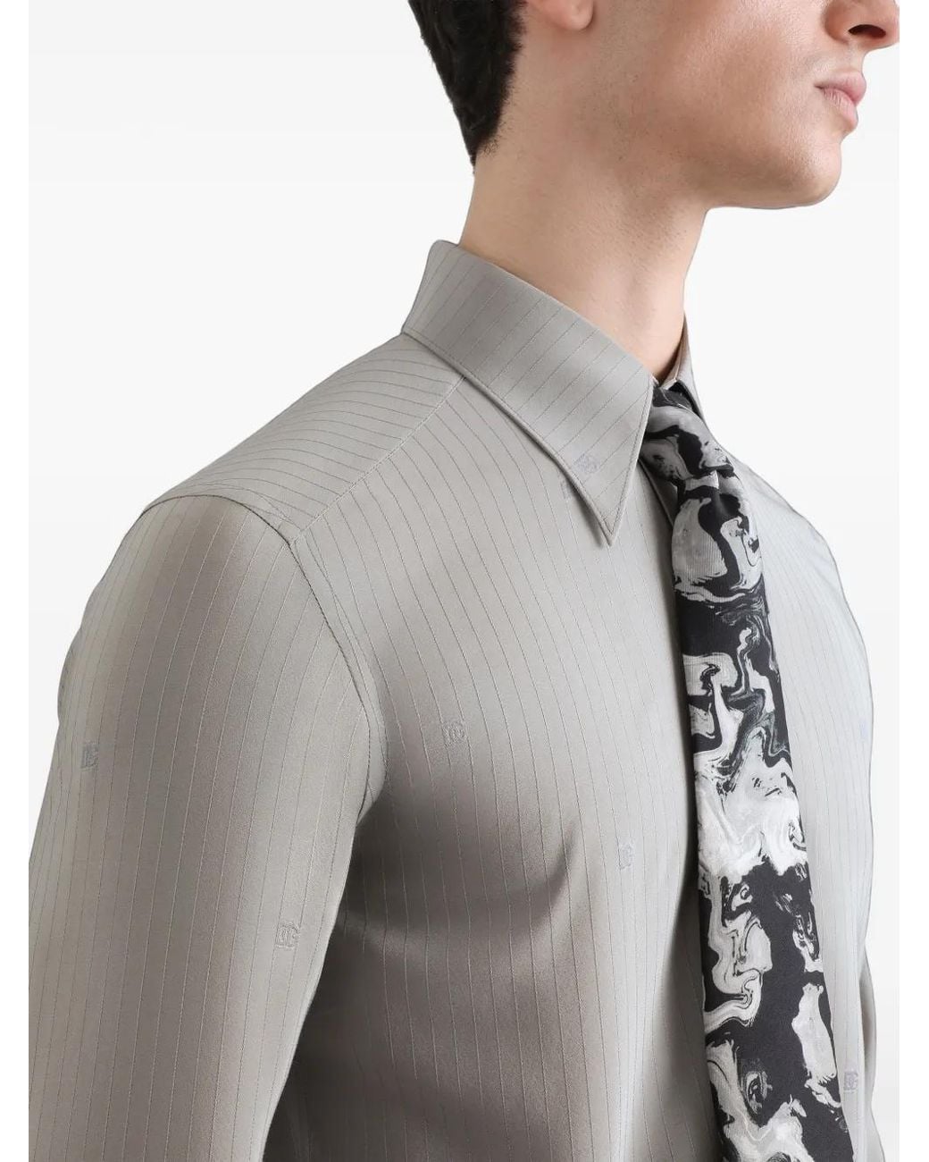 Dolce & Gabbana Gray Silk Shirt for men