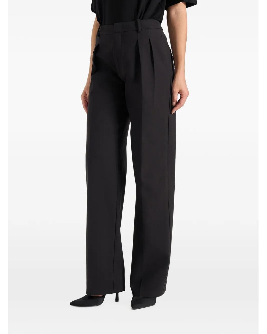 Manière De Voir Black Julie Twin-Pleated Tailored Trousers