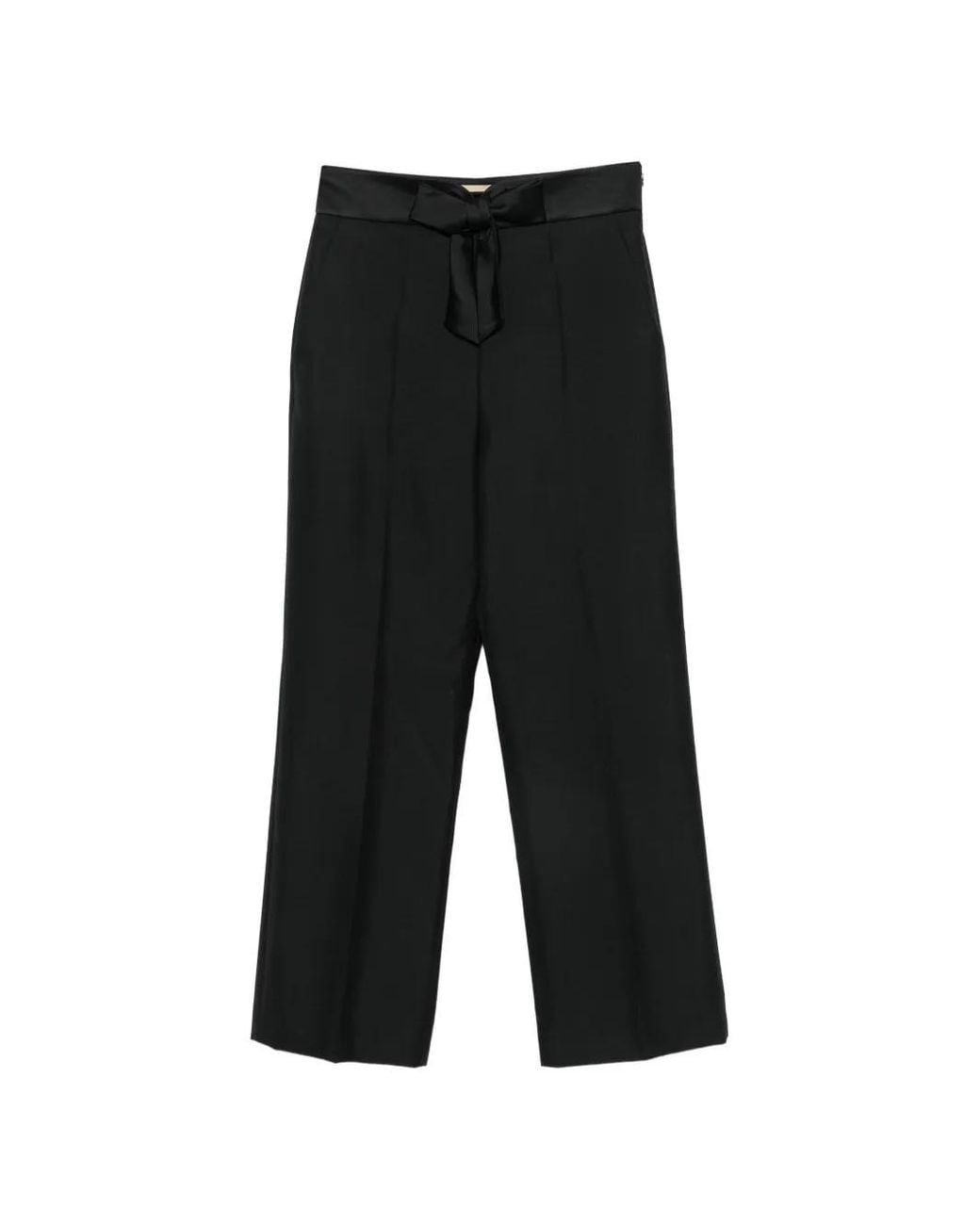 Valentino Garavani Black Bow-Detail Tailored Trousers