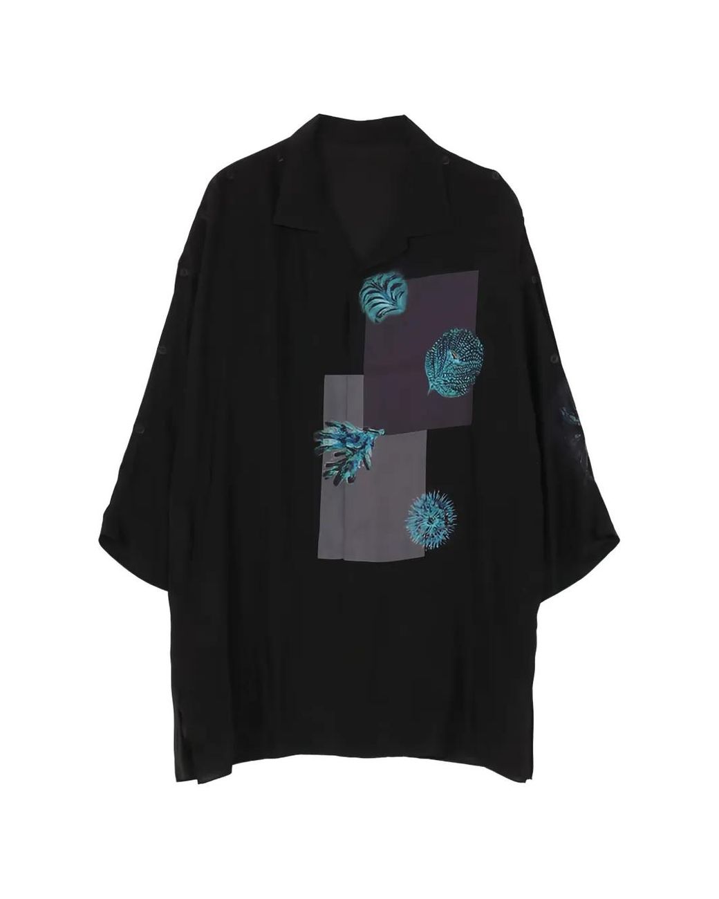 Yohji Yamamoto Black Graphic Pattern Pocket Shirt for men