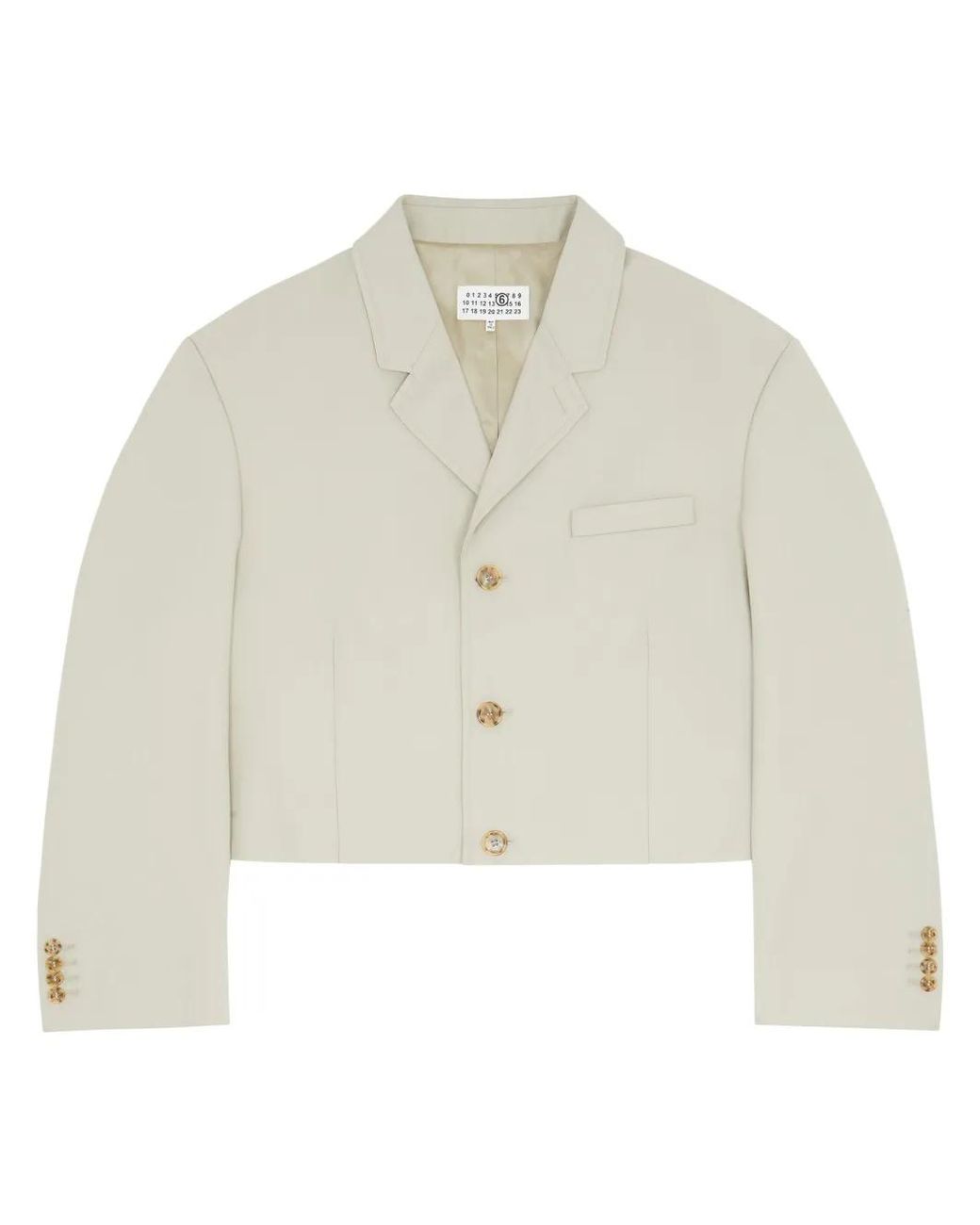 MM6 by Maison Margiela White Single-Breasted Cropped Blazer