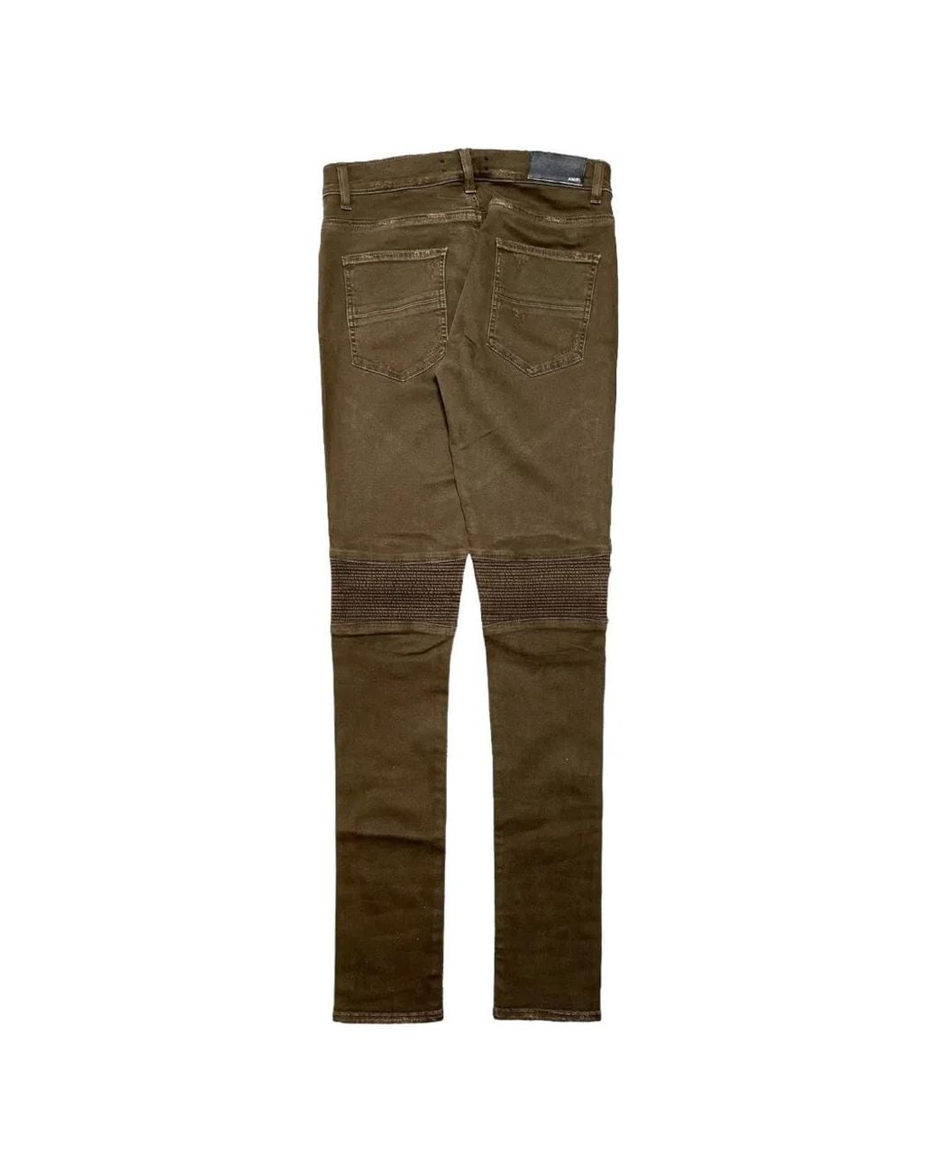 Amiri Green Mx2 Leather-Patchwork Jeans for men